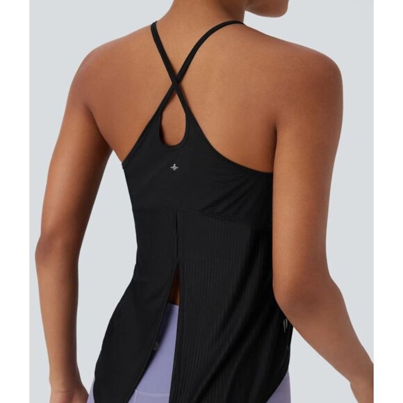 Halara Athleisure Black Hem Quick Dry Activewear Yoga Cami Top Size Small, NWT - Picture 15 of 16